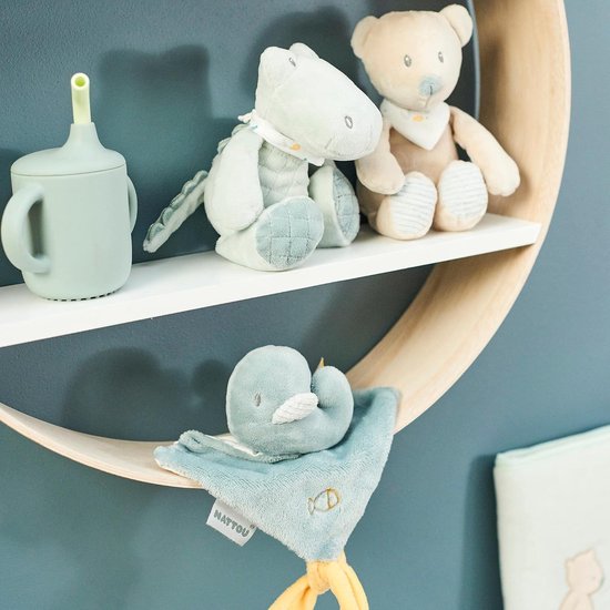 Knuffeldoek Walvis - Baby Knuffel - Baby Comfort - Met Pacifier Lus - 27 x 27 cm - Donkerblauw — afbeelding 2