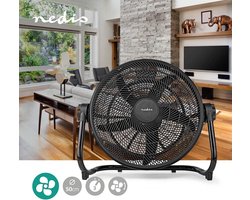 Vloerventilator - Grote Ventilator - Ruimtes Verkoelen - 5 Extra Grote Bladen - 50 cm Diameter -…