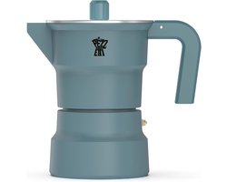 Koffiezetapparaat - Mokkapot Espresso - Authentieke Koffie - Italiaans Design - 14.5x9x14.5cm - Blauw Groen