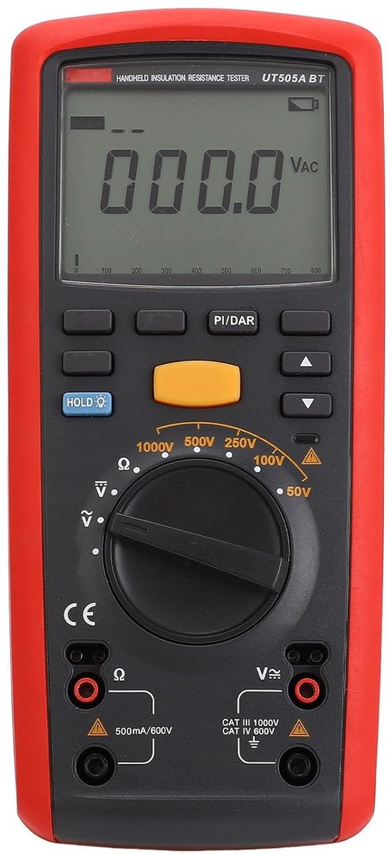 Isolatieweerstandstester - Megohmmeter Aardingstester - Elektrische Inspectie - 1000V Testspanning - 862 gram