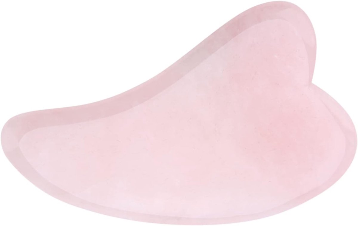 Rozenkwarts Gua Sha - Massage steen - Gezichtsverzorging - 100% Natuursteen - 14 cm lengte - Roze