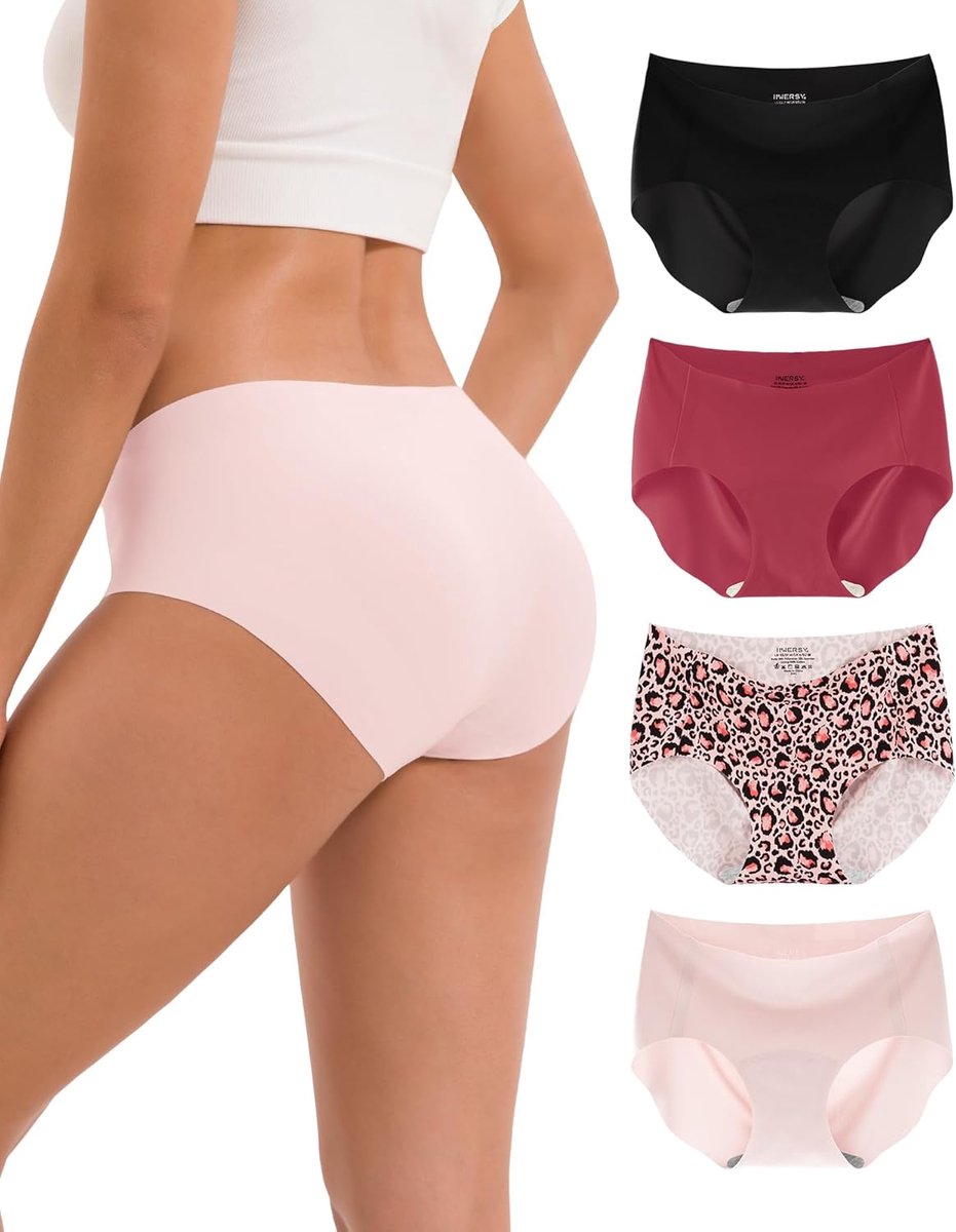 Naadloze Hipsters - Ondergoed Dames - Dagelijks Gebruik - Zacht Microvezel - 4 Stuks - Multicolor