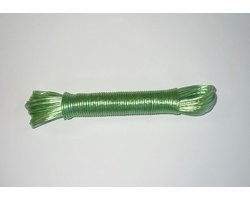 Waslijn - Waslijndraad - Drooglijn - 20 Meter - 2.4 mm staalkern - Licht Groen