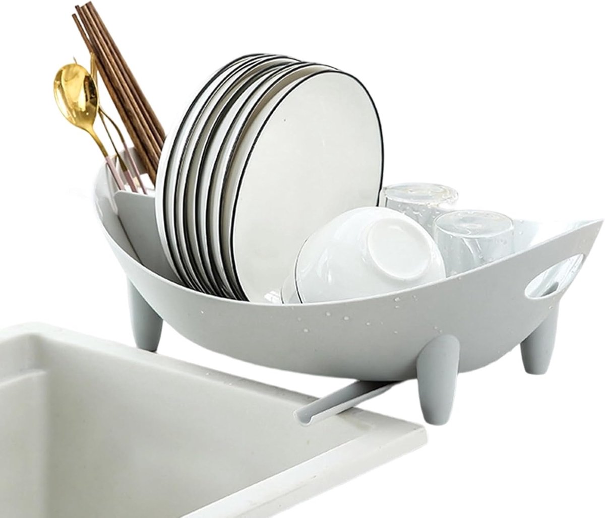 Afdruiprek Keuken - Aanrecht Organizer - Servies Drogen - Duurzame Siliconen - 14 x 28 x 14 cm
