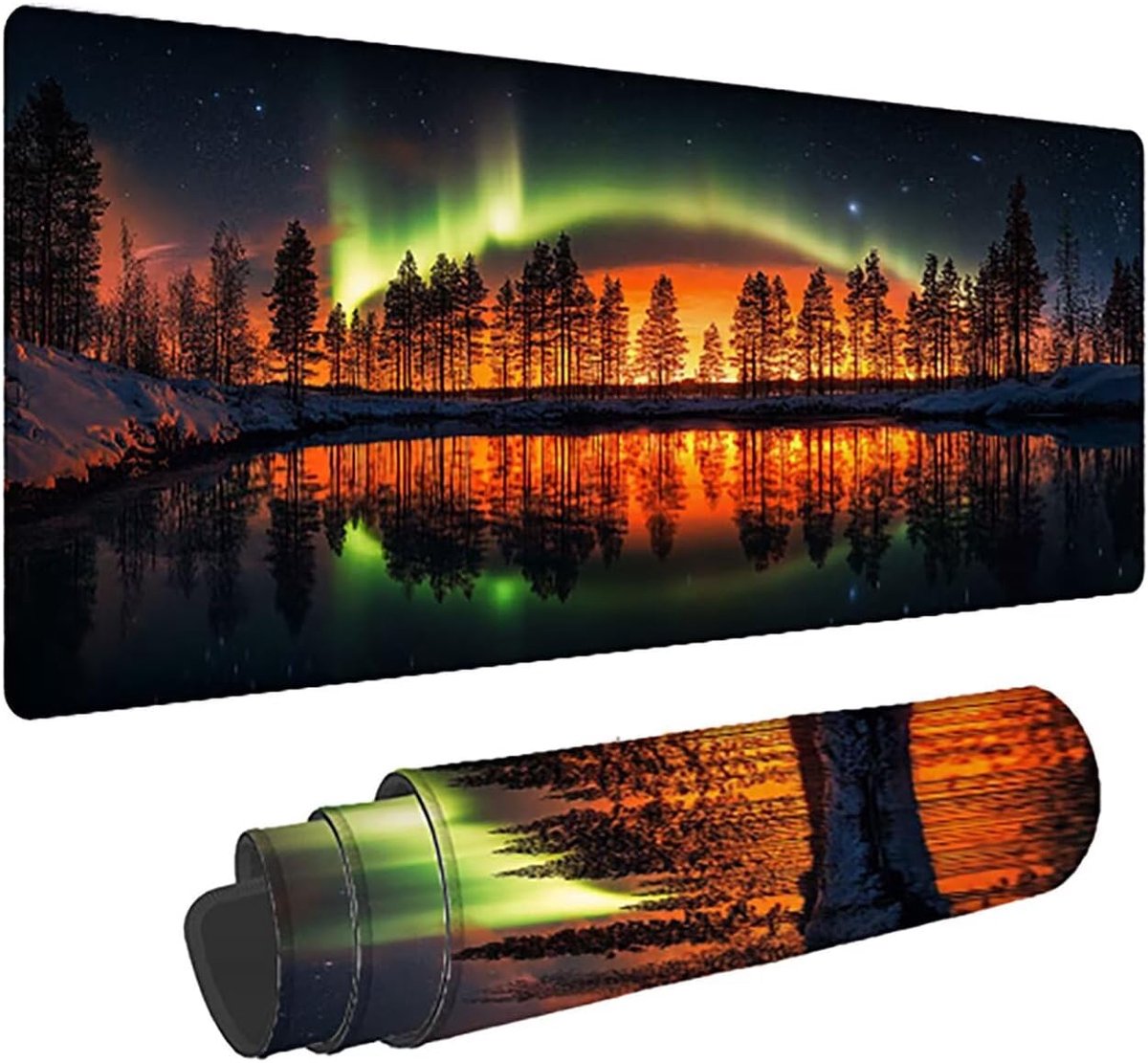 XXL Muismat - Bureauonderlegger - Gaming Kantoor - Antislip Randen - 160x80cm - Poollichten