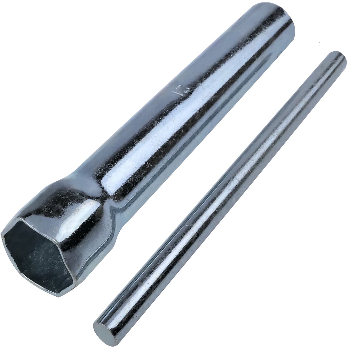C53683 - Bougiesleutel 21 mm x 145 mm T-vorm met 6-zijdige grip + Stalen Stang 150 mm