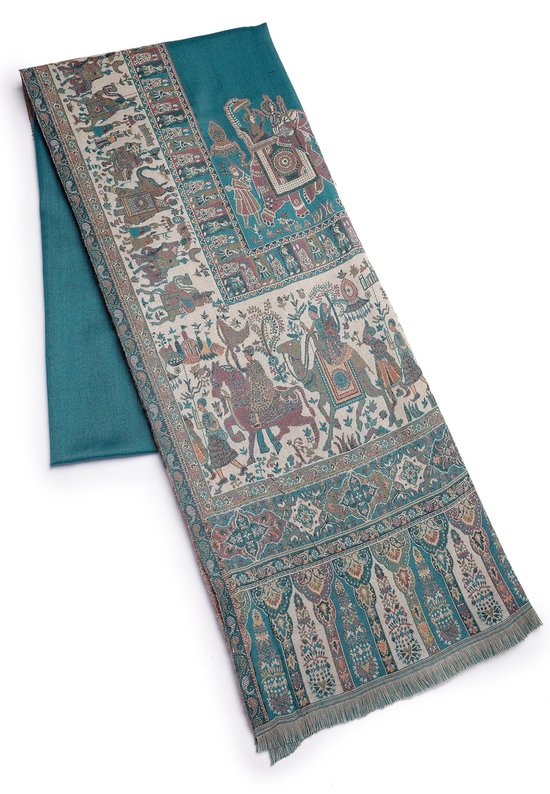 Écharpe Jamawar Cachemire AVANT-GARDE PARIS - Multi 77 pouces x 29,5 pouces - Polyester-Laine avec motifs traditionnels