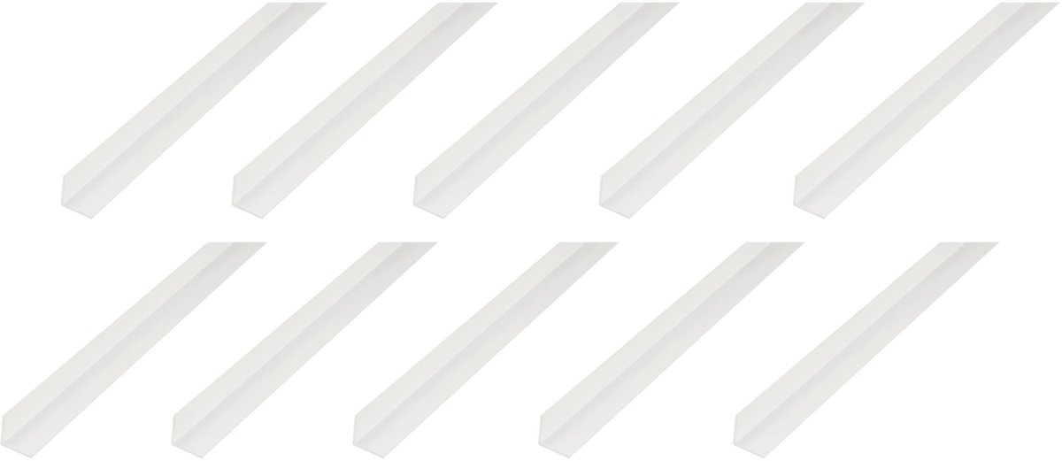 Alberts 10 x hoekprofiel, PVC, wit, 25 x 25 x 1,8 mm, lengte 1 m