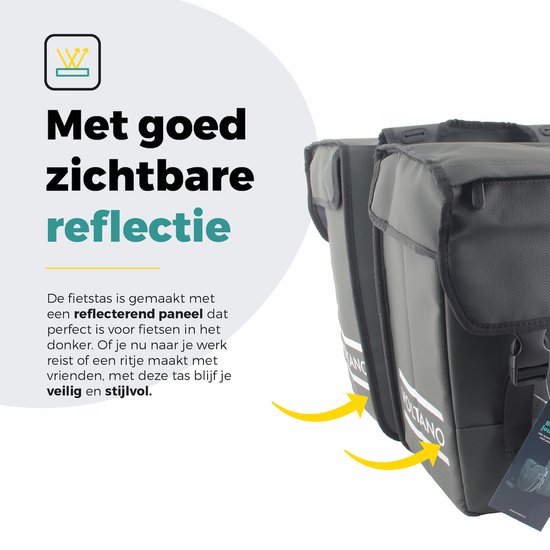 Voltano Dubbele Fietstas 40L Afgeschuind - Intense Green - 100% Waterdichte Fietstassen - Fietstassen Elektrische Fietsen