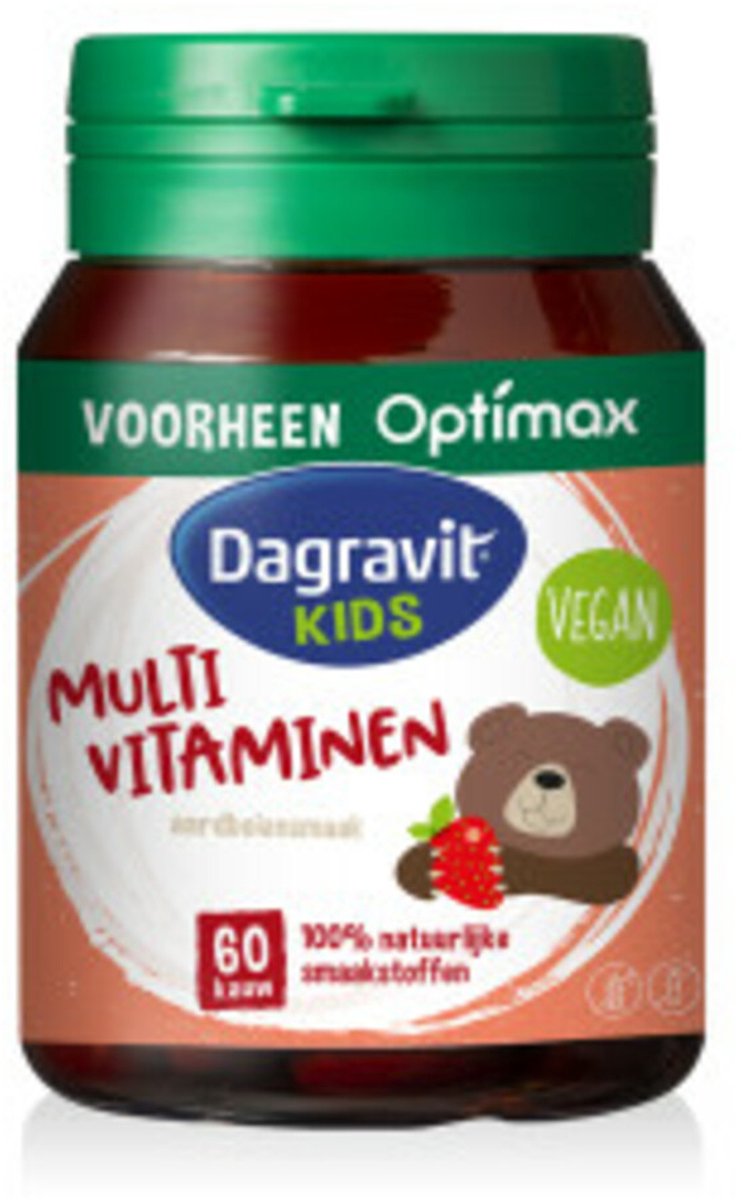 Dagravit - Natural Kids Multivitaminen Framboos - 4 x 60 kauwtabletten - Voordeelverpakking