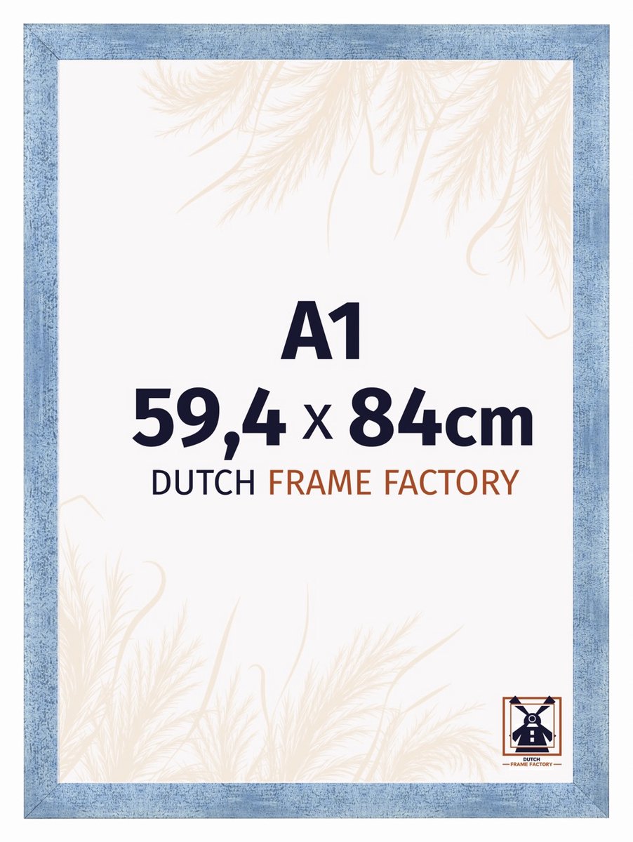 Dutch Frame Factory Fotolijst A1 59,4x84 cm - MDF - Helder Blauw Geveegd - Praag