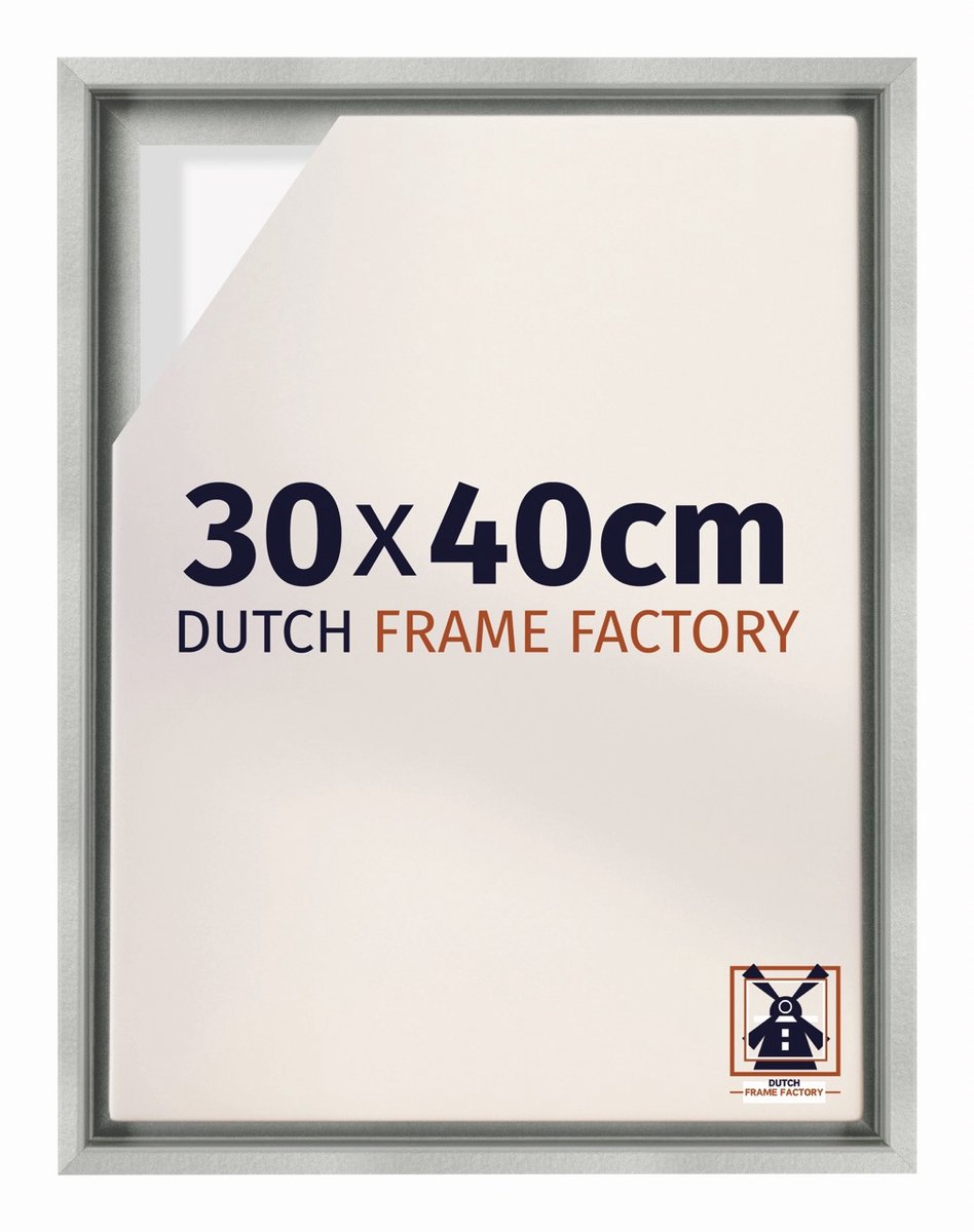 Dutch Frame Factory Baklijst 30x40 cm - Zilver Mat - Geschikt voor Canvasdoek - MDF Baklijst Lausanne