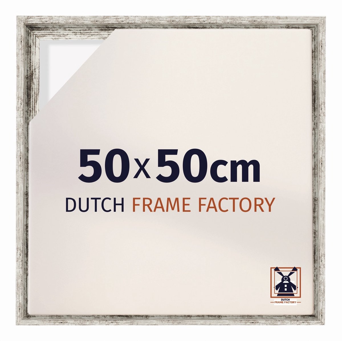 Dutch Frame Factory Baklijst 50x50 cm - Wit Vintage - Geschikt voor Canvasdoek - MDF Baklijst Lausanne