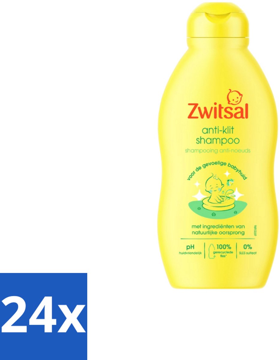 Image of 24 x Zwitsal - Anti-Klit Shampoo - Zachte Ontwarring - 200 ml - Baby Shampoo - Anti-klit Shampoo - Zwitsal Shampoo - Babyhaar - Zachte Shampoo