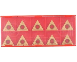 Allecto plus - Driehoekige wolfraamcarbide inserts voor CNC draaigereedschap - 10 stuks, geschikt voor semi-afwerking en grove bewerking.