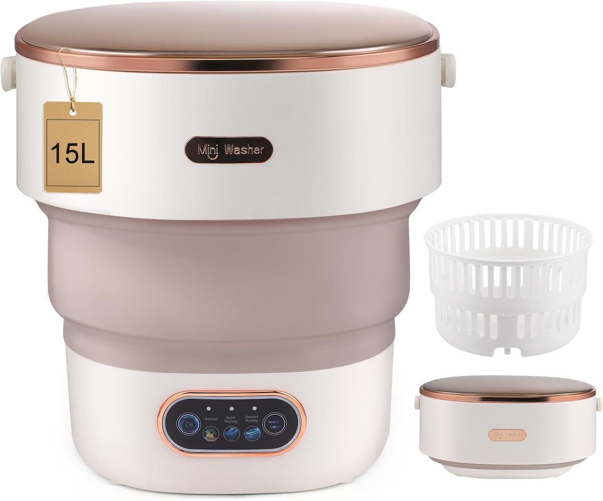 Draagbare Mini-wasmachine 15L met Centrifugemand Opvouwbare Wasmachine voor Ondergoed en Babykleding