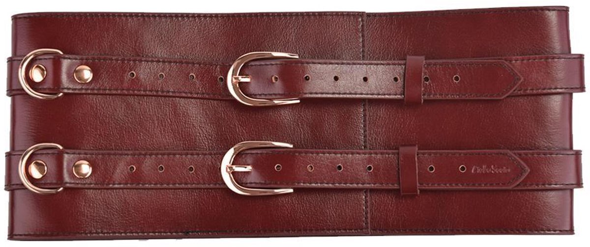 Liebe Seele - Wine Red - Luxe En Exclusieve Lederen Taille Bondagecorset - Corsetriem - wijnrood