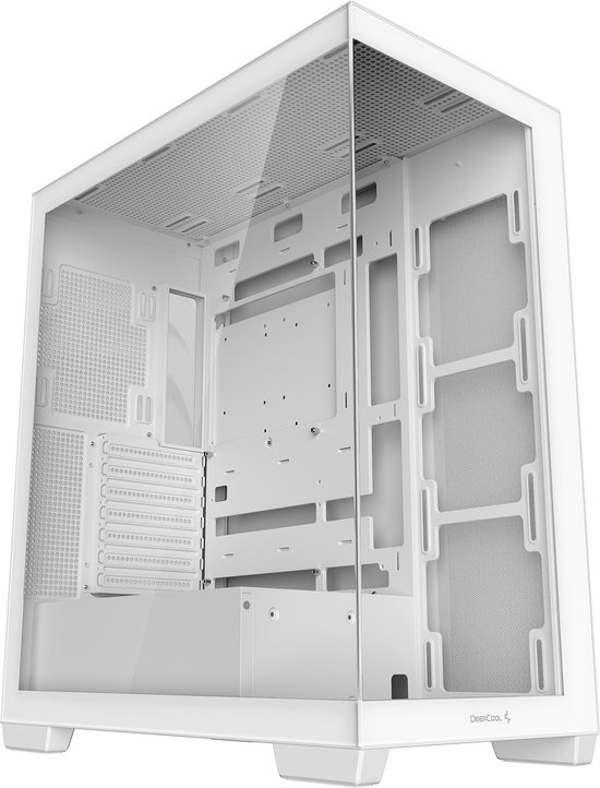 DeepCool CG580 WH ATX Panoramic case, Single Chamber Configuration, Tempered Glass Panels, Supports up to 9 120mm fans 360mm radiators, 2x USB 3.0, White