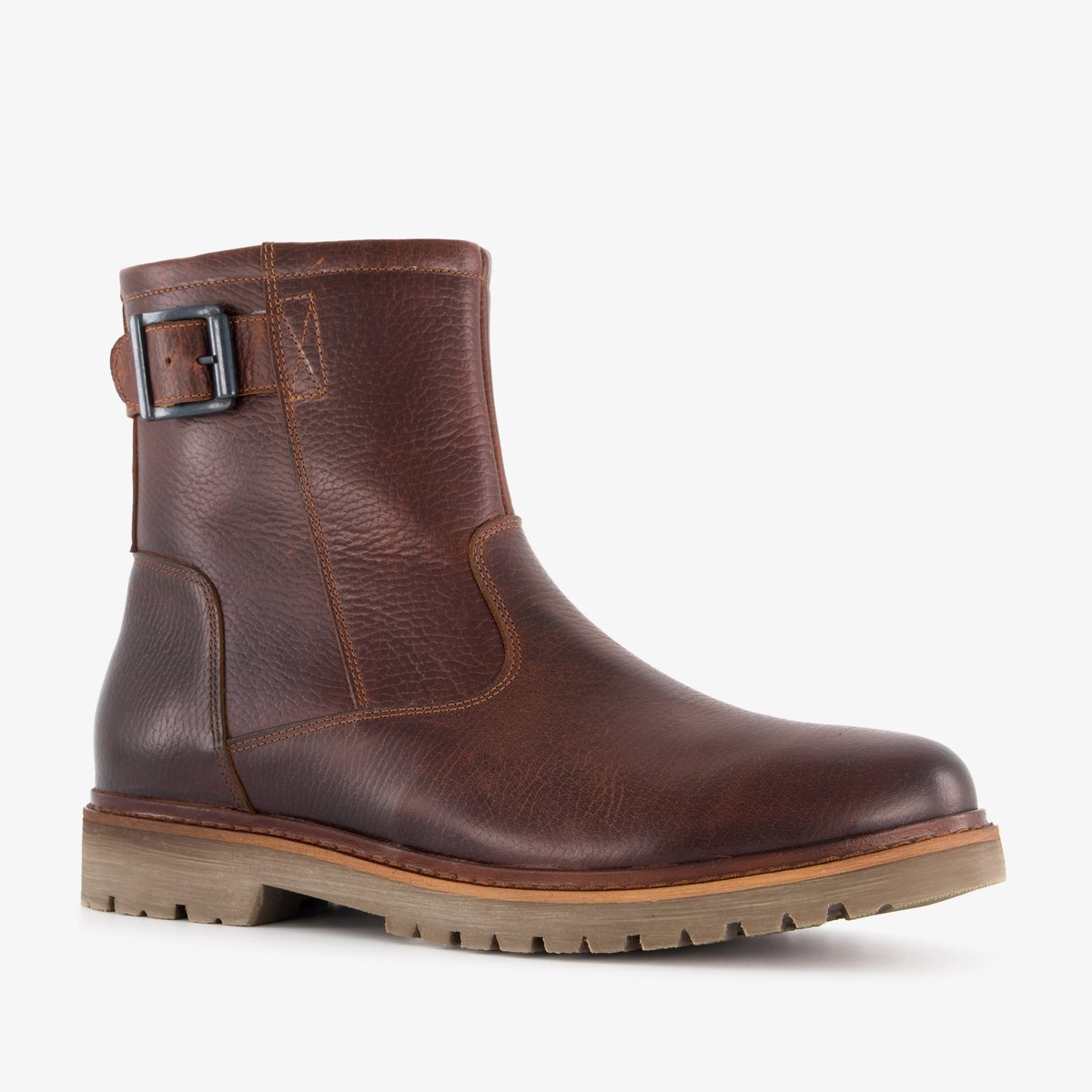 Output gevoerde leren heren boots bruin - Maat 43