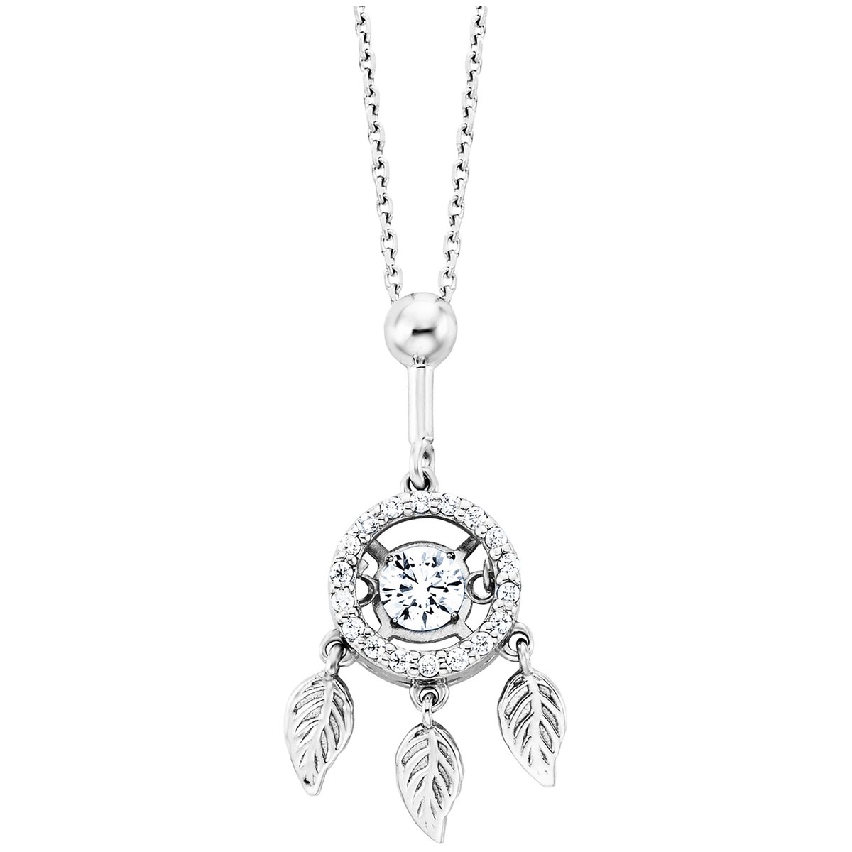 Julie Julsen Anhänger mit Kette 925/- Sterling Silber rhodiniert 19 Zirkonia
