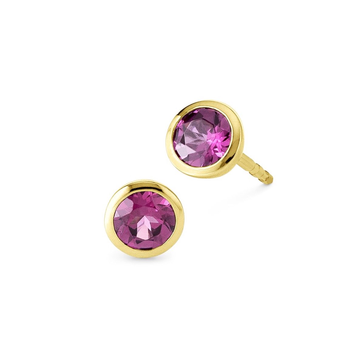 Orolino Ohrringe Gold 585 mit 2x Pink Rhodolith