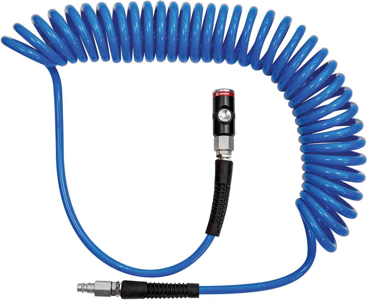 Riegler spiraalslang drukknop veiligheidskoppeling set PU Ø 10 x 6,5 mm lengte 3 m - 158190