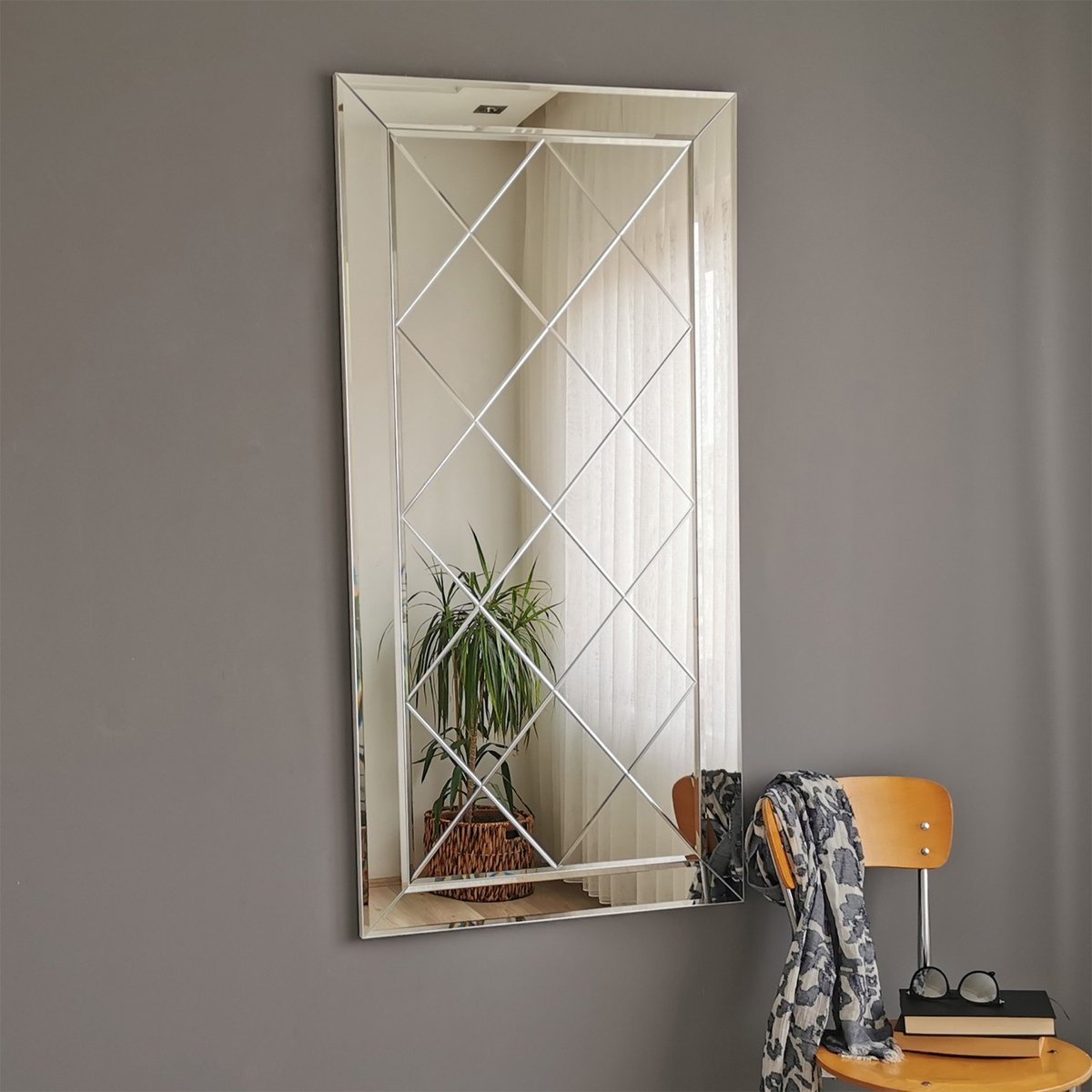 Skye Decor , Spiegel, A306D, MDF, Zilver, 65 x 130 cm