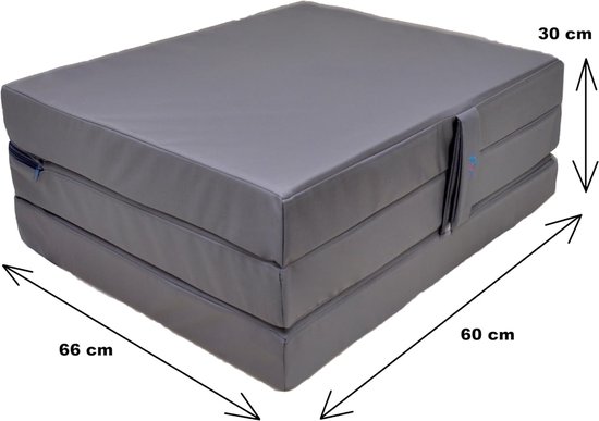 Waterdichte Vouwmatras 3-delig 60 x 200 x 10 - Ideaal voor Camping en Gasten van Snoozzz — afbeelding 2