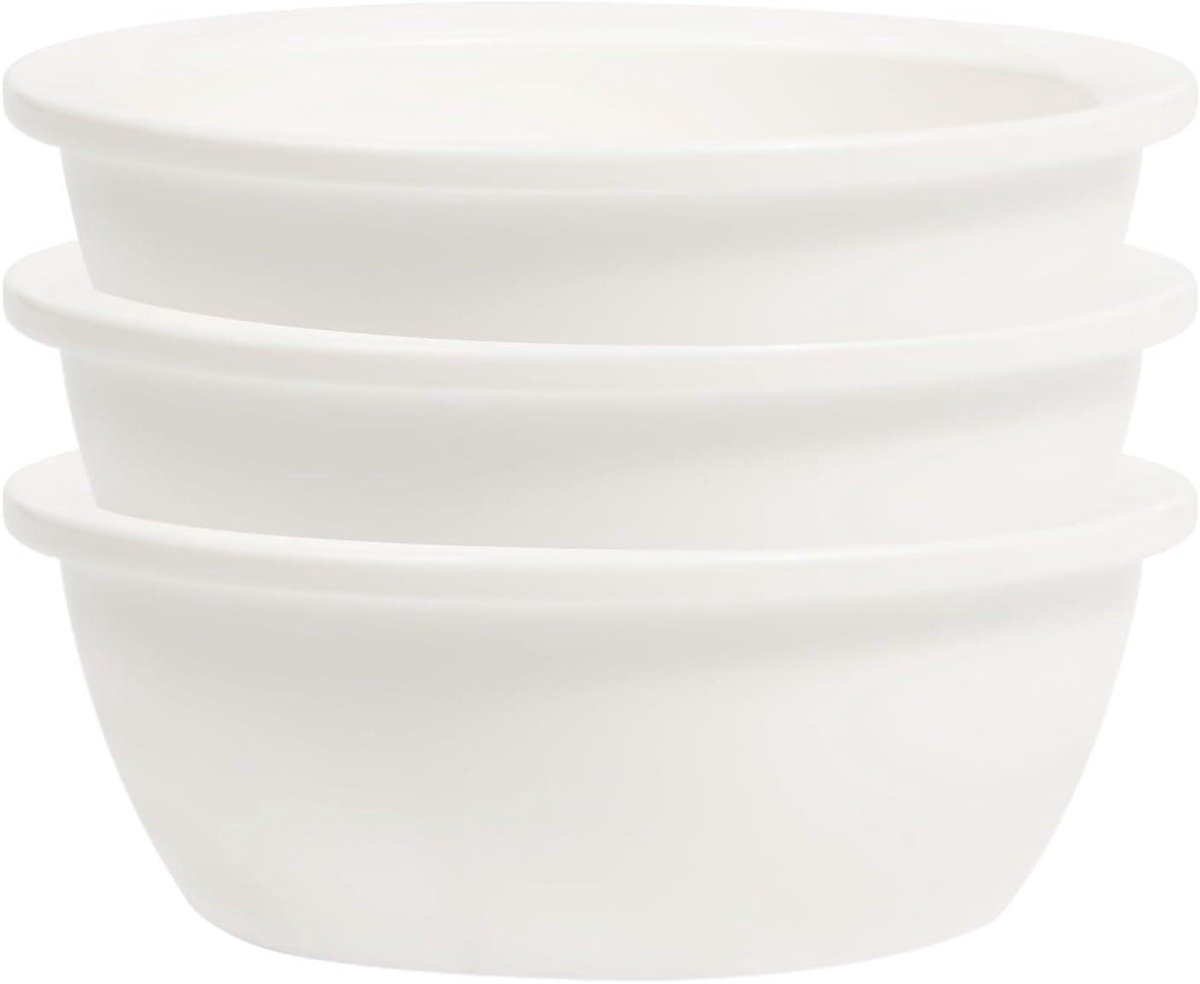 Allecto plus - Set van 3 Kommen van Keramiek voor Bamboe Foodbar - Magnetron- en Vaatwasmachinebestendig - 12cm - 6.76oz - Duurzaam en Gemakkelijk te Reinigen