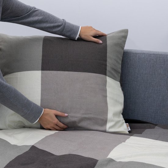 Luxueuze Terschellinger Flanellen Winter Dekbedovertrekset - Modern Blokpatroon - Voor Ultiem Comfort en Warme Nachten - 140x200/220 cm van Merkloos — afbeelding 4