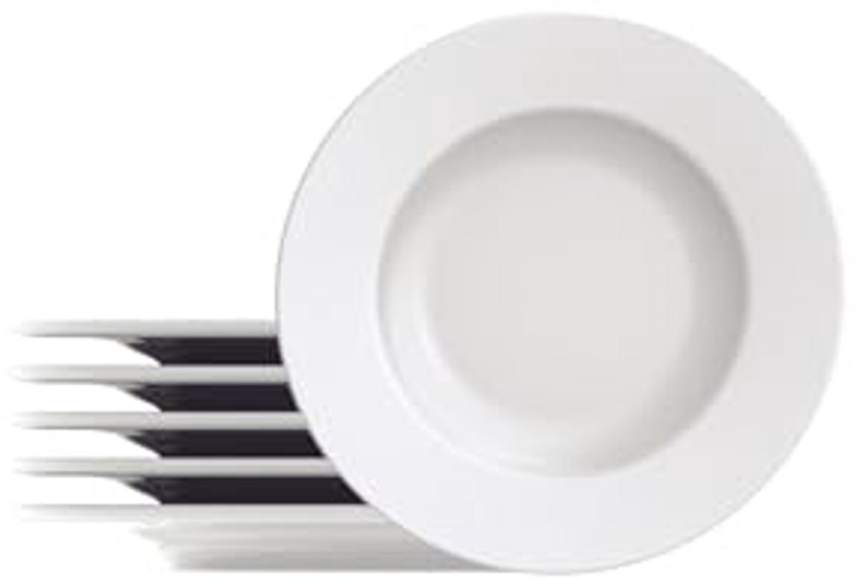 Set van 6 ronde porseleinen dessertborden 21cm