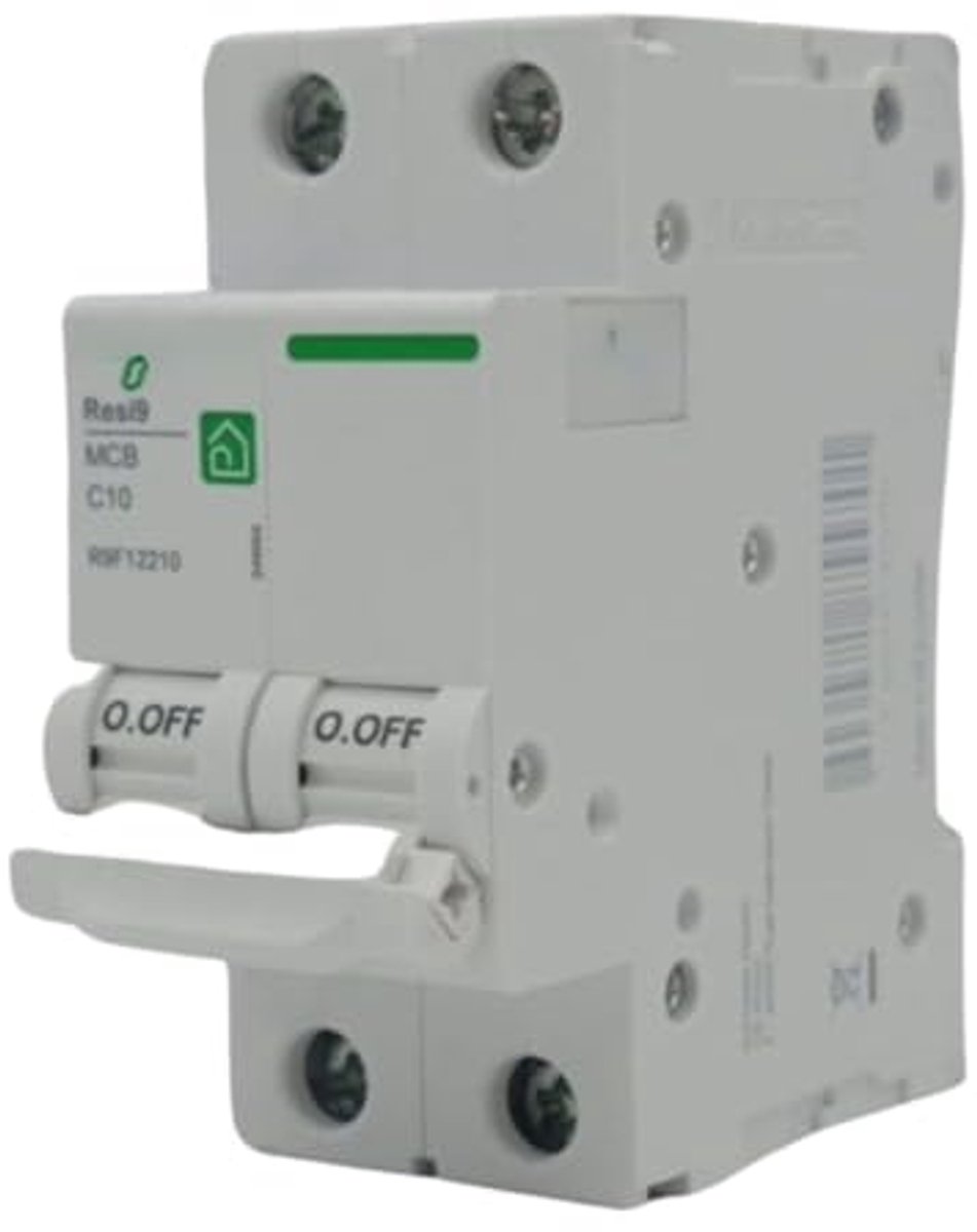 Installatieautomaat 2-polig 10A - Miniatuur Automatische Schakelaar met Karakteristiek C - Voor Circuitbescherming