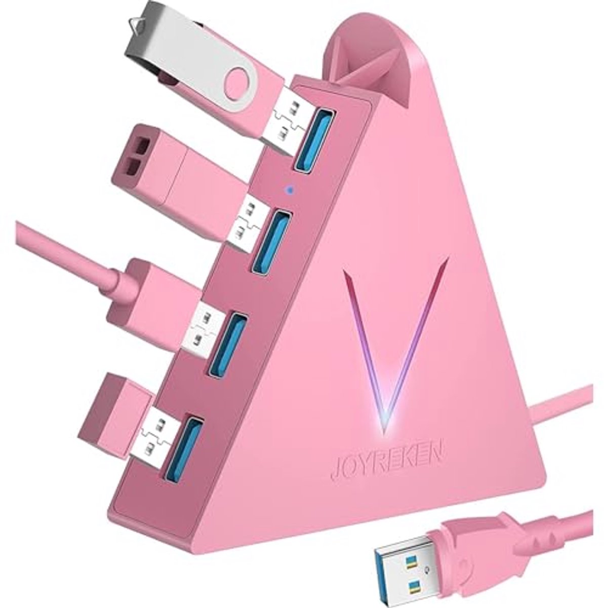 Image of 4-poorts USB 3.0 Hub met 60 cm verlengde kabel - USB verdeler voor PC, Mac, Laptop, Xbox, PS4, PS5 en meer