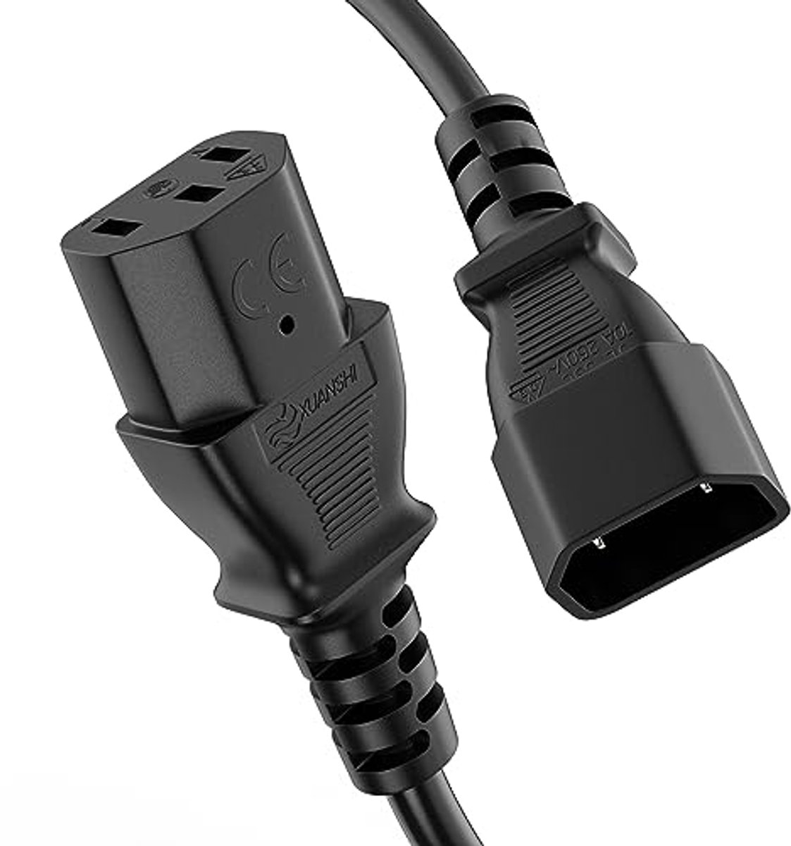 Stroomkabel C13 naar C14, netsnoer voor huishoudelijke apparaten, 5 meter, zwart