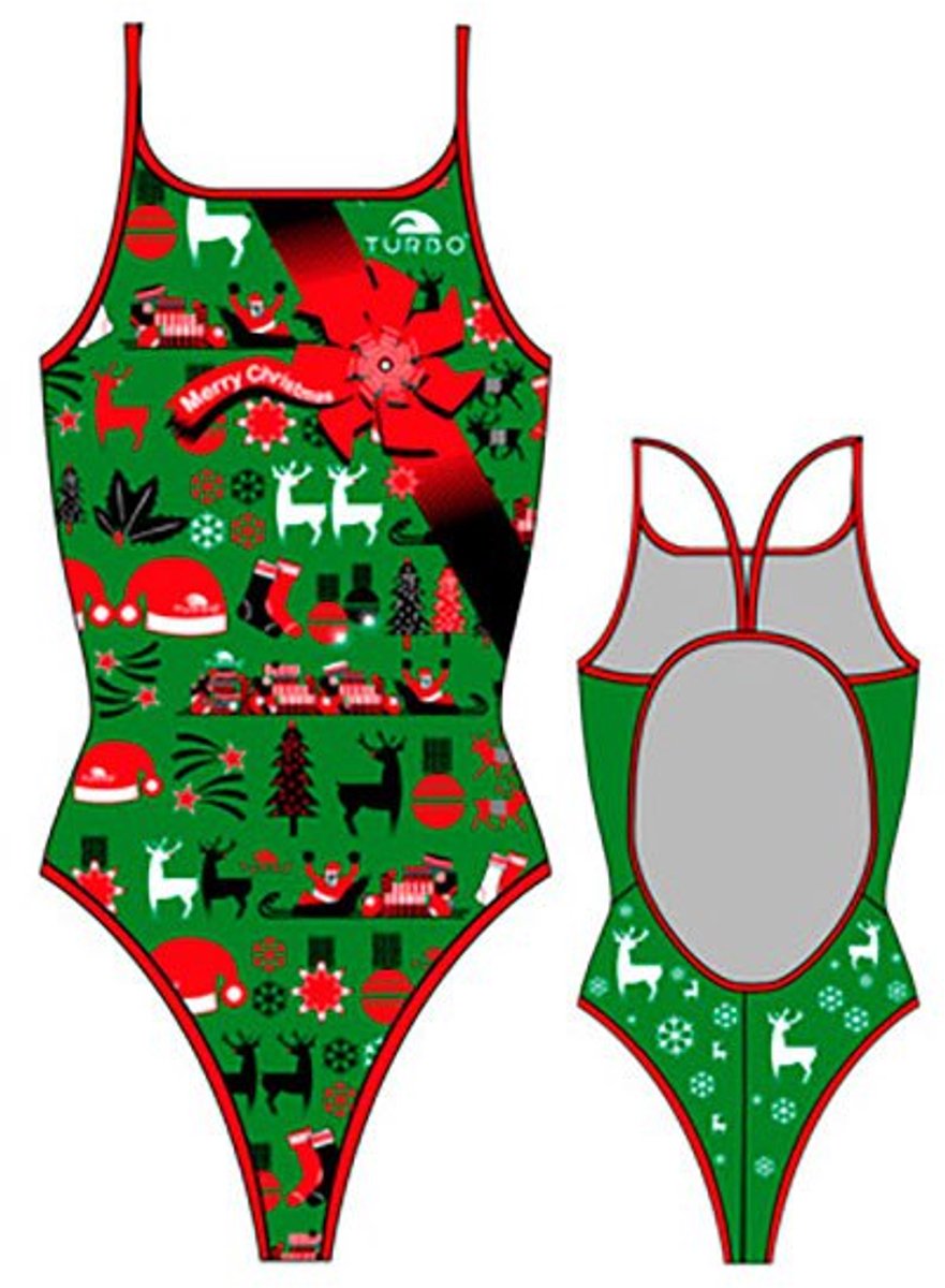Turbo Christmas Zwemkleding Groen 4XL Vrouw Green / Red