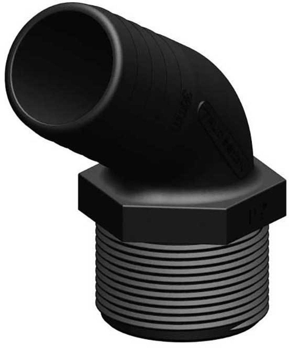 Trudesign 1 1/2´´ Lange Spiebaan 120° Elleboogconnector Zwart 38 mm