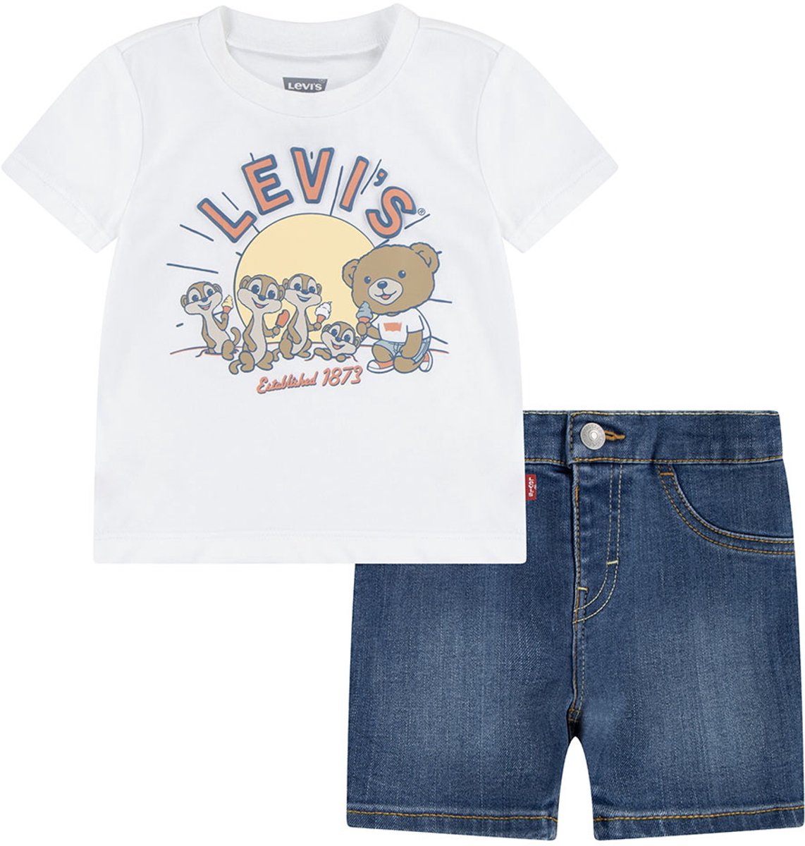 Levi´s ® Kids Levi And Friends Set 6 Months Jongens Meisjes Wit