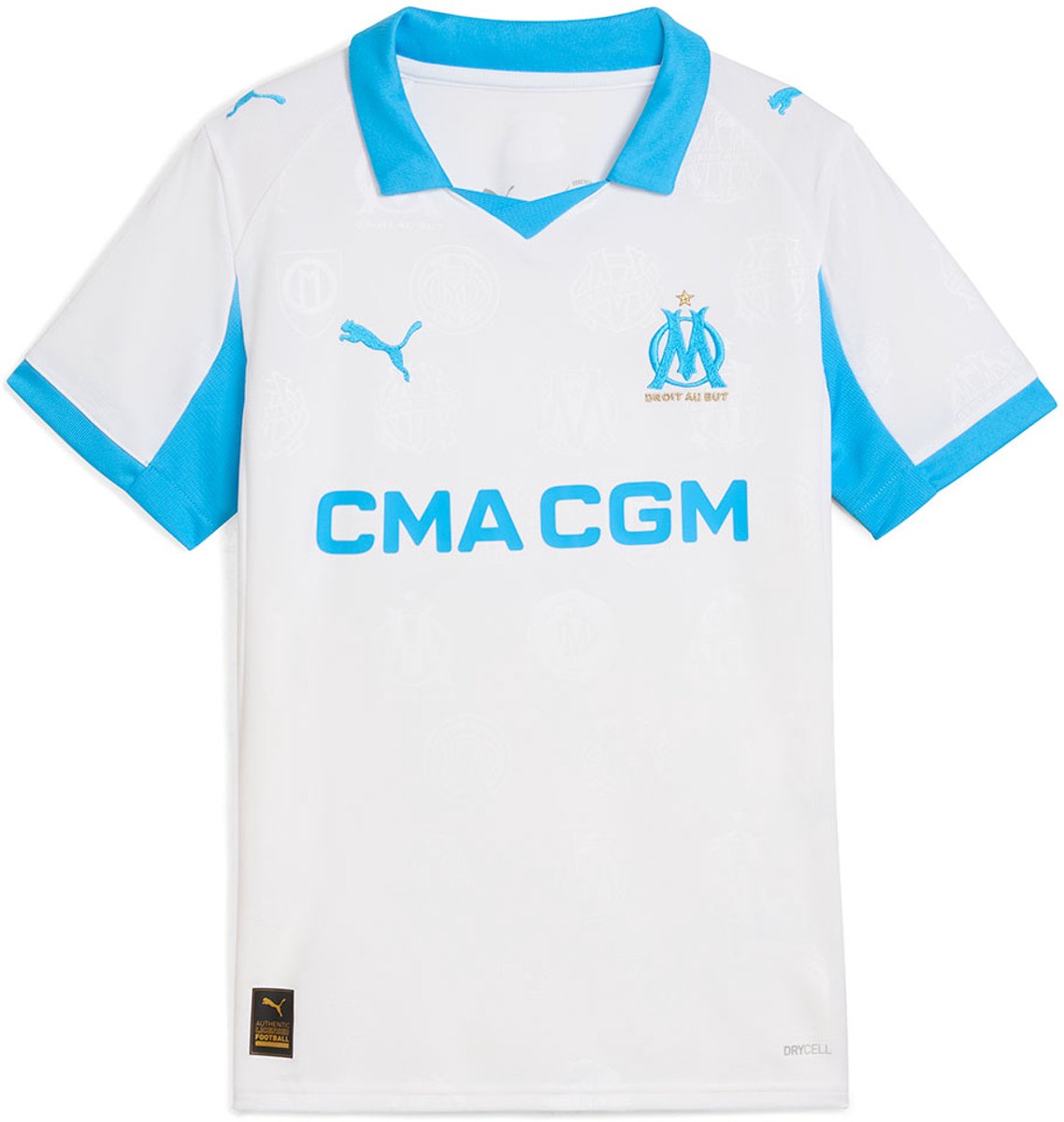 Puma Olympique Marseille 25/26 Replica Thuis Korte Mouw T-shirt Junior Wit 11-12 Years Jongens,Meisjes