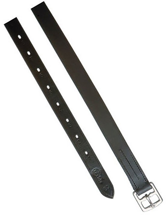 Pferdelinis stijgbeugelriem van leer in zwart, geschikt voor Engelse zadels Stijgbeugelriem lengte 130 cm - 160 cm (140 cm, Zwart