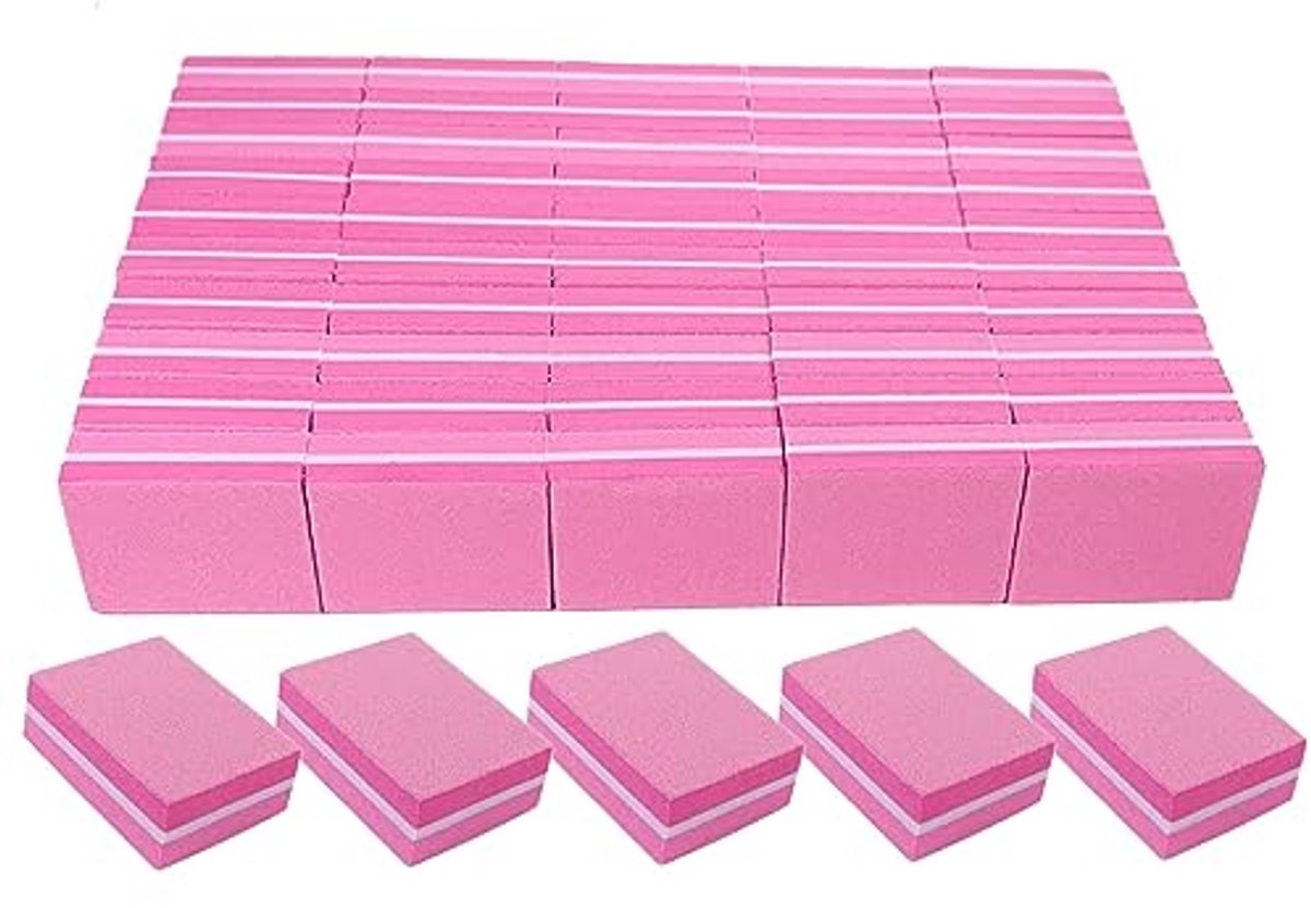 Nagelbuffers 180/240 Grit - 50 Stuks Mini Buffer Blokken voor Manicure