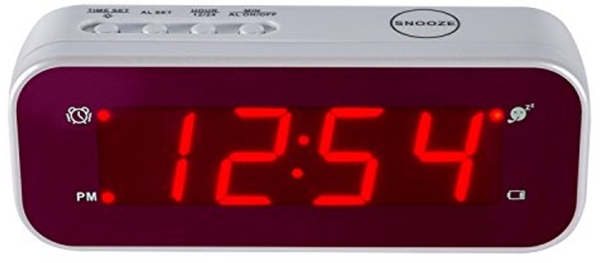 Digitale Batterij-aangedreven Klok met Snooze en Dimbaar LED-display - Draagbare Bureauklok voor Slaapkamer en Reizen