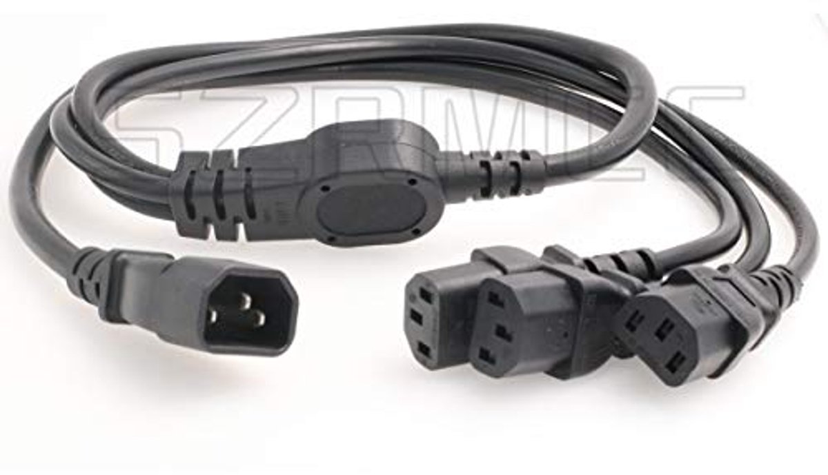 Y Splitter Voedingskabel IEC320 C14 naar 3 x C13 10A 250V Verlengkabel (3xC13 1m)