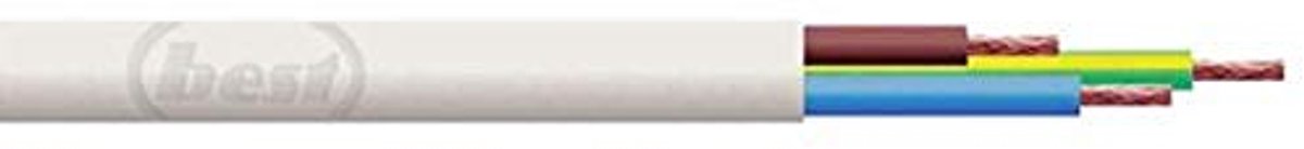 Ronde 3-aderige kabel 0,5 mm 2183Y - 5 meter wit