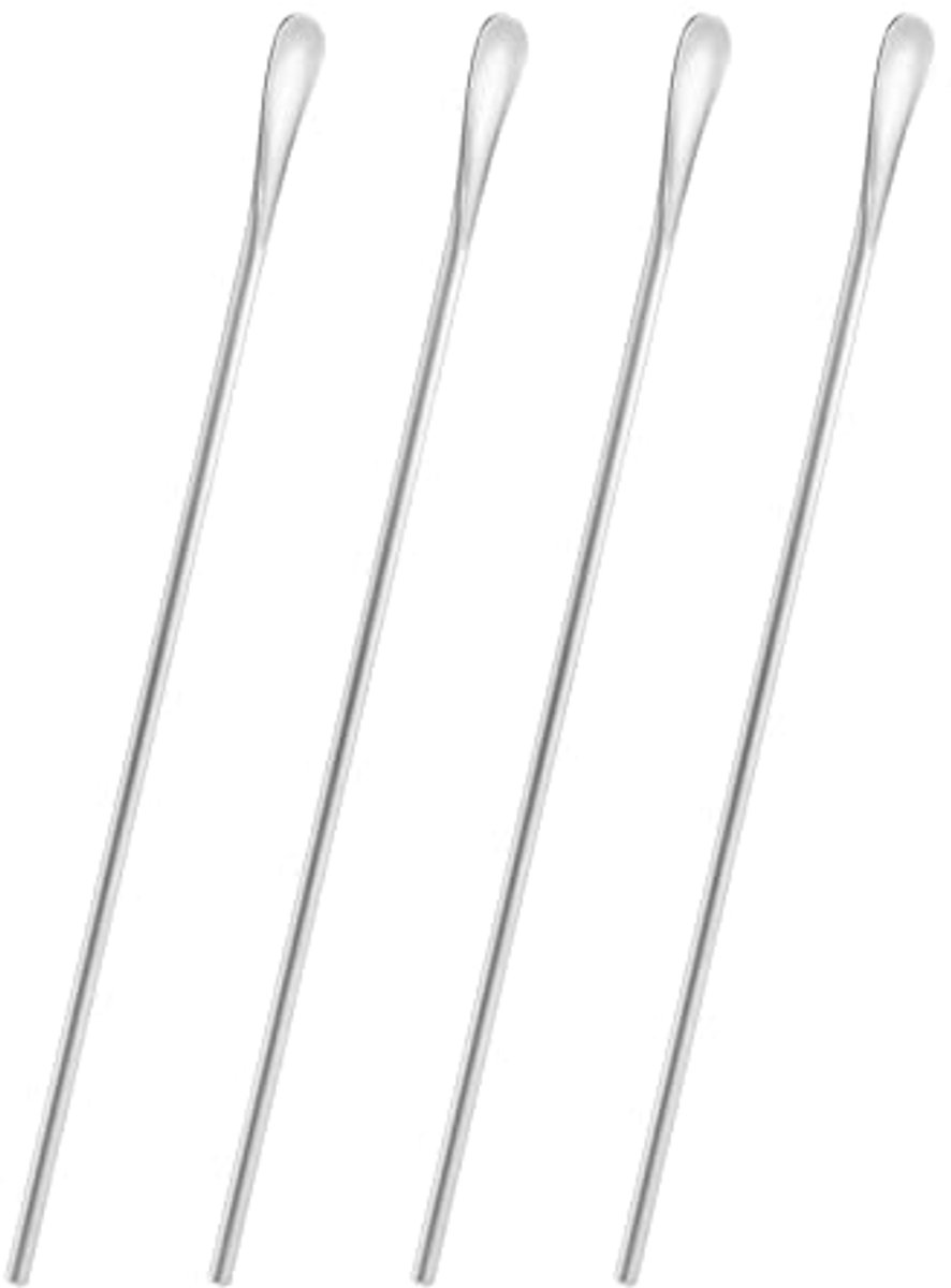 RVS Cocktail- en Iced Tea Roerlepel 26 cm - 4 Stuks
