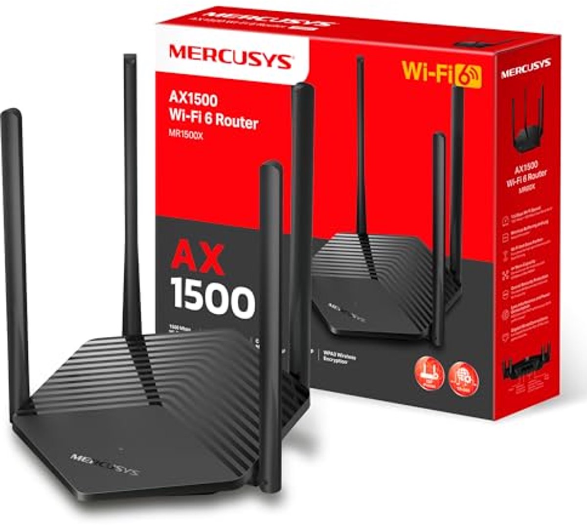 AX1500Mbps WiFi 6 Dual-Band Router met Gigabit-poorten en Kinderbeveiliging
