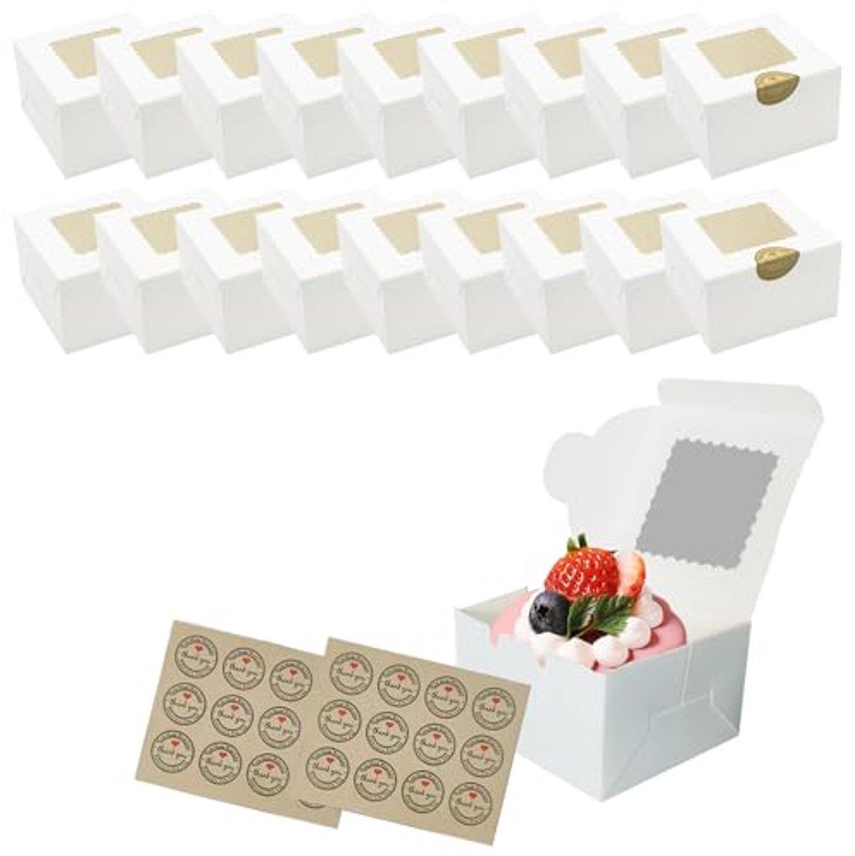 Cupcake Dozen Box met Venster - 18 Stuks Biologisch Afbreekbaar