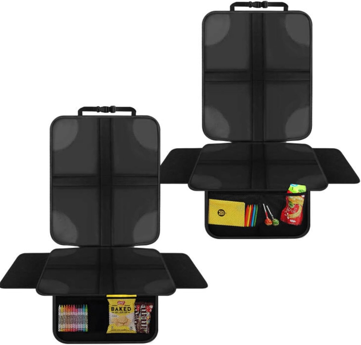 Image of 2 PCS Kinderen Autostoel Pad - Antislip Waterafstotend Autostoelbeschermer - Autostoel Beschermers Met Gaasvakjes - Compatibel Met Isofix - Bescherm Uw Autostoelen