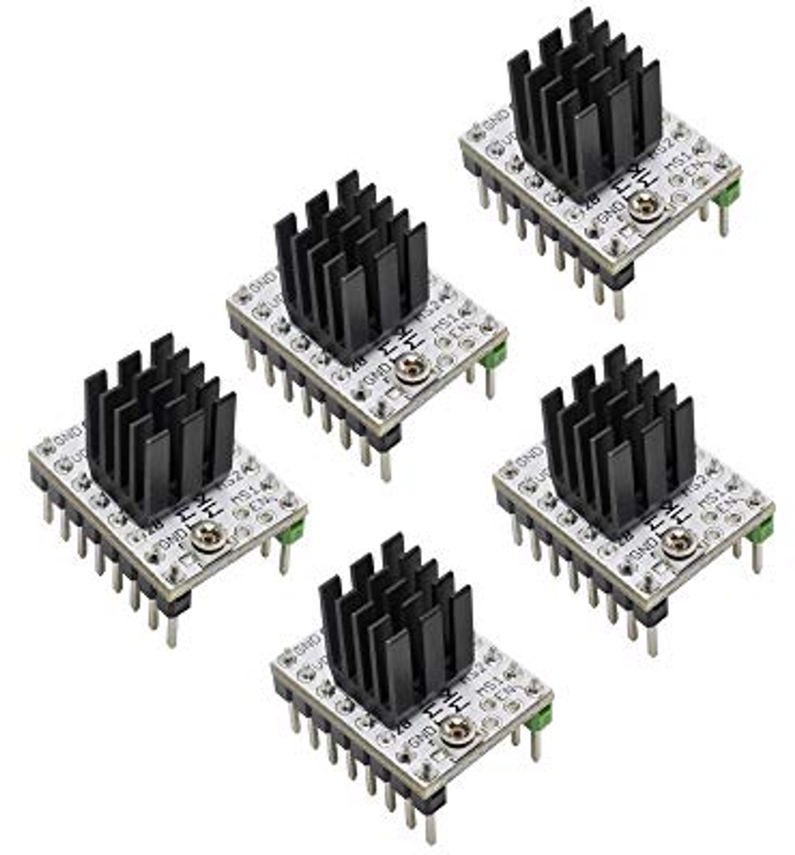 Ultrastille Stappenmotor Driver 5 Stuks voor 3D-Printers - 0,8 A, Compatibel met Diverse Controllerborden