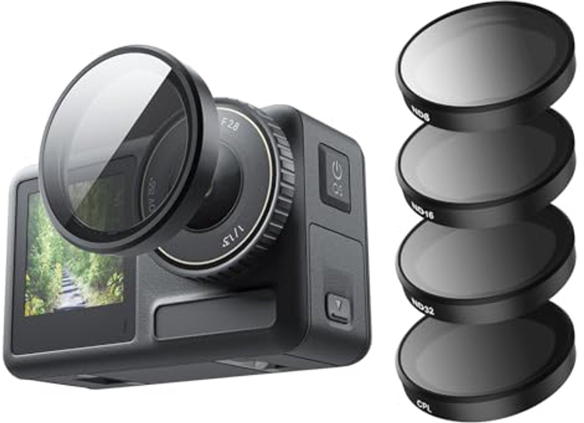 Camera-lensfilter set voor Action Camera's - 4-delige CPL ND32 ND16 ND8 Set