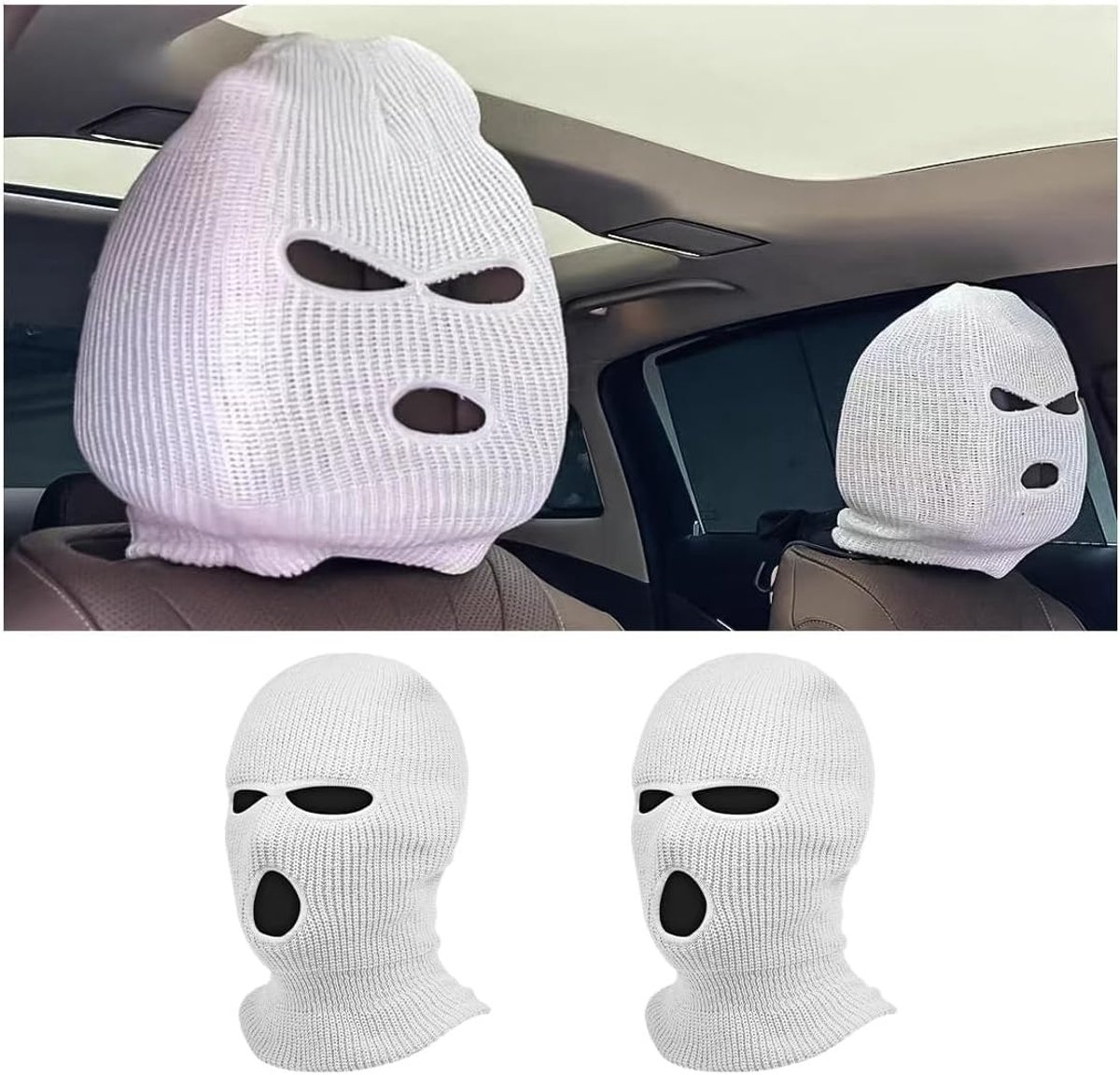 Image of 2 Pcs Headrest Covers voor Auto - Universele Hoofsteunhoes - Autozitjes - Elastische Hoofsteunen voor Auto Truck Bus
